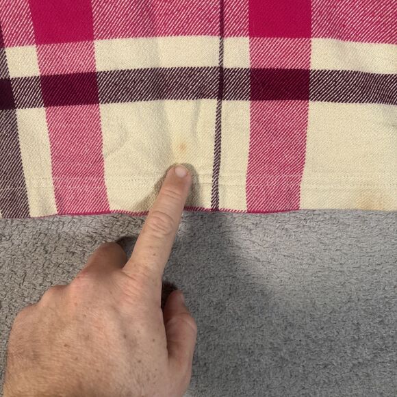 Patagonia Cotton Fjord Flannel Shirt Women’s Size 2 Pink Purple Cream Plaid - Picture 14 of 14